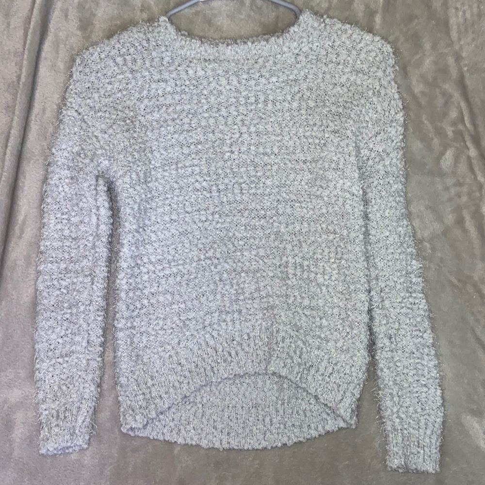 Girls light grey knit sweater